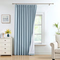 Pinch Pleated Blackout Curtain Panel 60ftx95ft Dusty Blue - Full