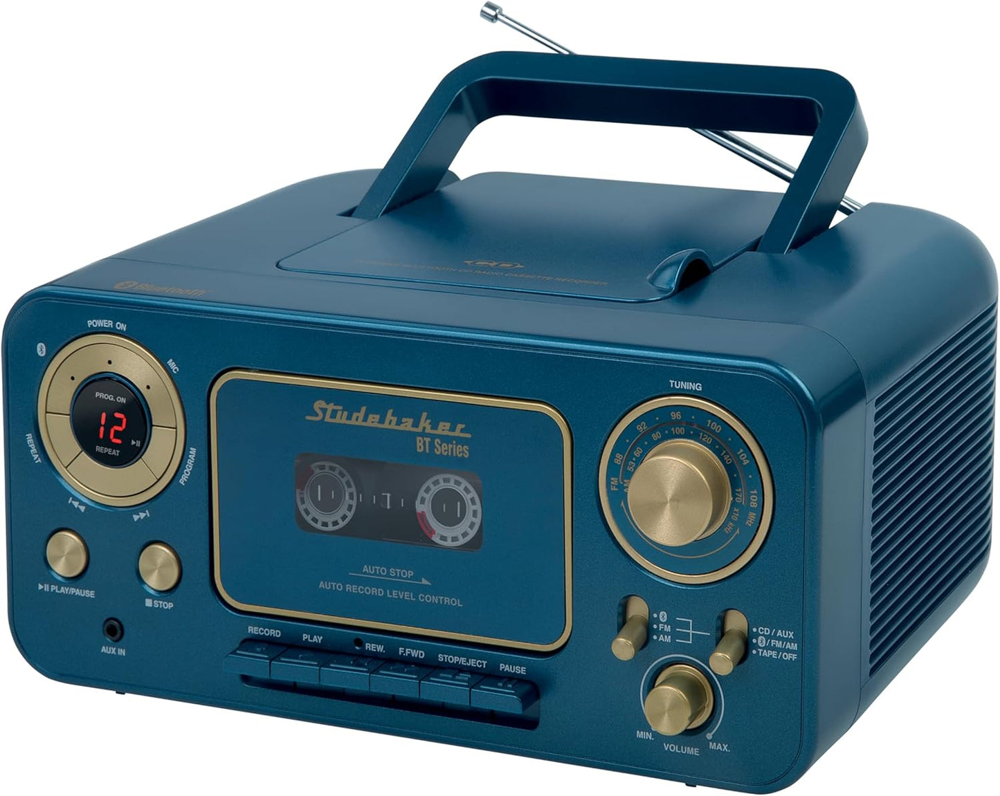 Portable Stereo CD Player with Bluetooth and AM/FM Radio