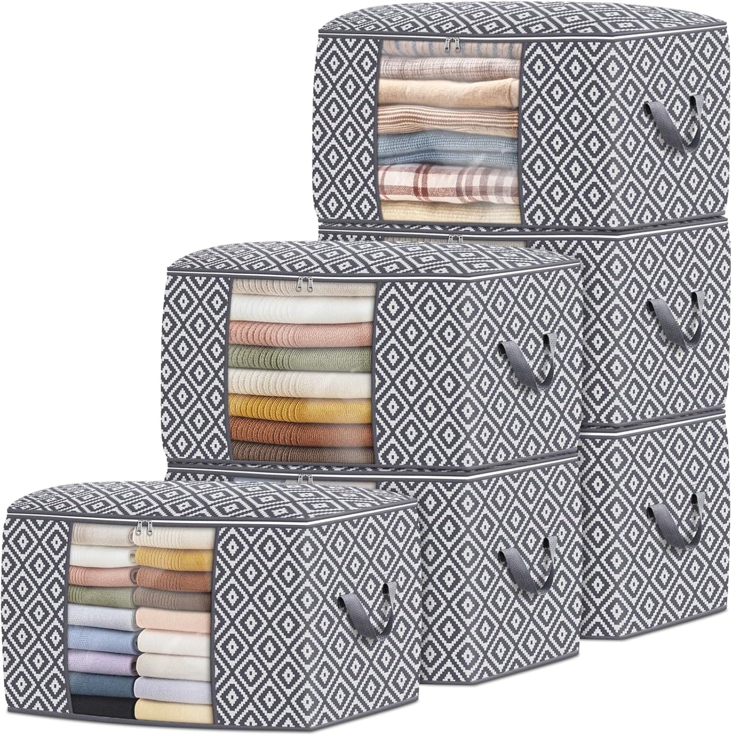 Large Clothes Storage Bins with Clear Window for Easy Access