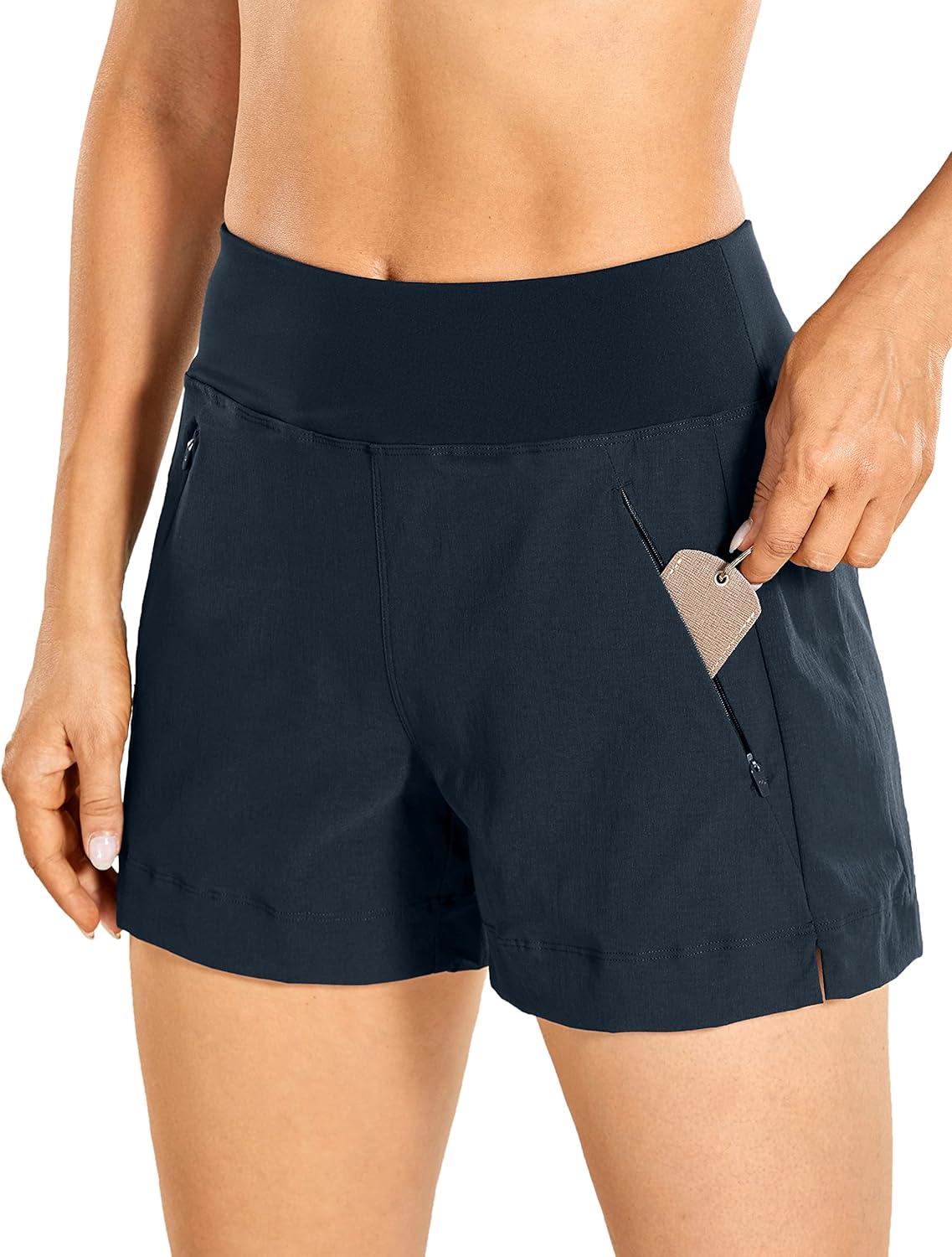 CRZ YOGA Women's Lightweight Mid Rise Hiking Shorts for Summer