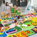 7x10 Playroom Rugs for Kids - Educational Fun Non-Slip Mat
