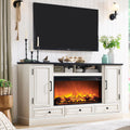 Fireplace TV Stand for 80 Inch TV - Tall Farmhouse Entertainment