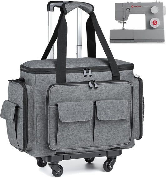 Rolling Sewing Machine Tote with Wheels for Easy Transport