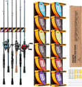 Wall Mounted Fishing Rod Holder for Garage - Holds 6 Rods Securely