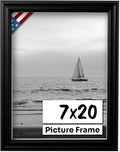 7x20 Black Picture Frame.75 in Wide - Handmade Solid Wood Frame