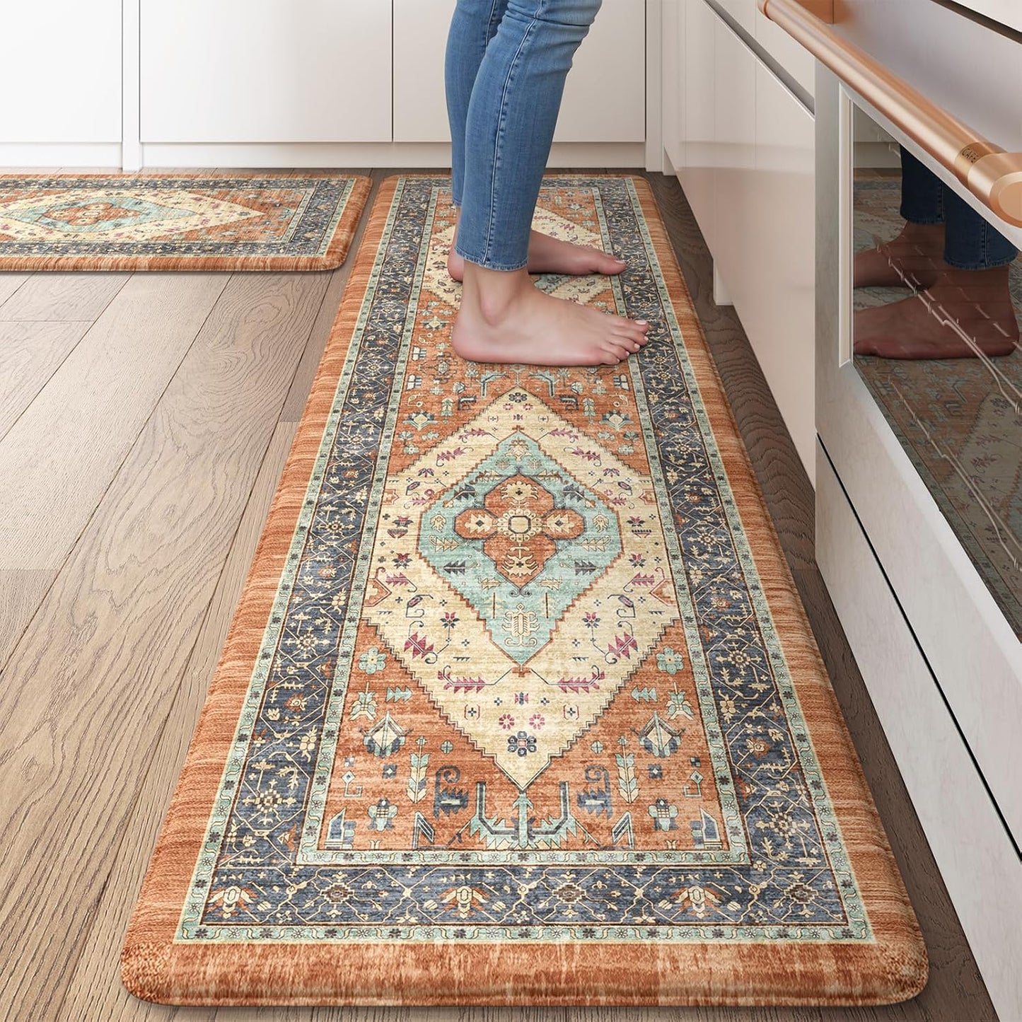 KIMODE Anti Fatigue Kitchen Mats Set for Comfort and Style