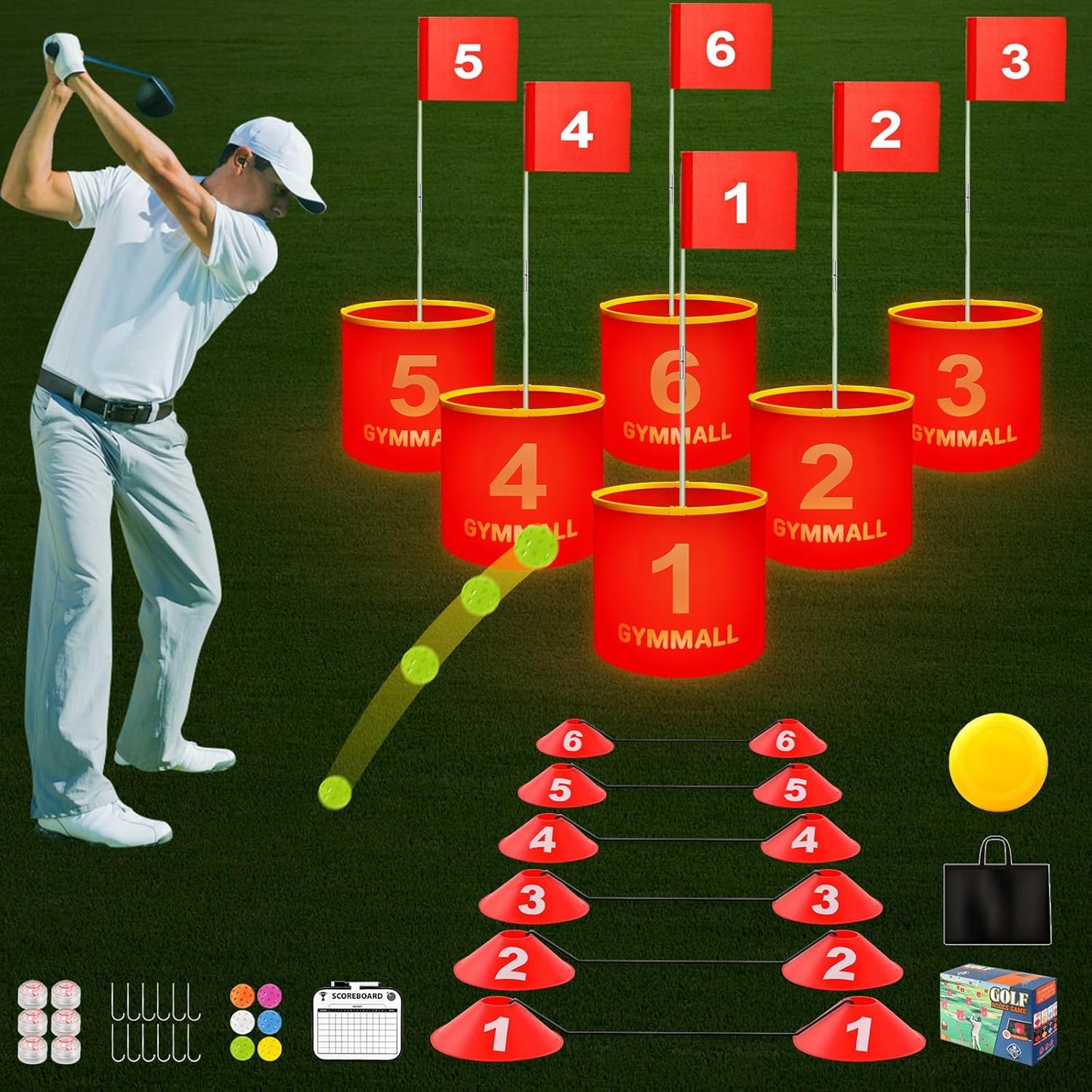 LED Backyard Golf Set for Fun Practice! GYMMALL