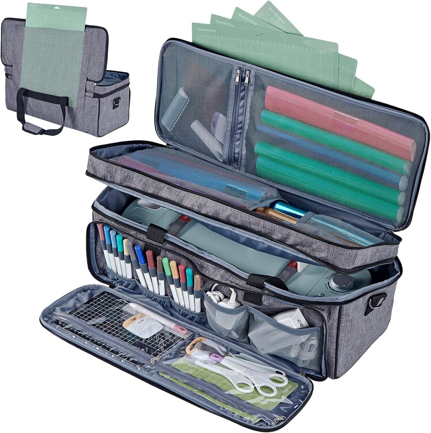 HOMEST Double Layer Carrying Case for Cricut Maker and Explore