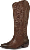 mysoft Womens Cowboy Boots Mid Calf Cowgirl Embroidered (Style QLG1)