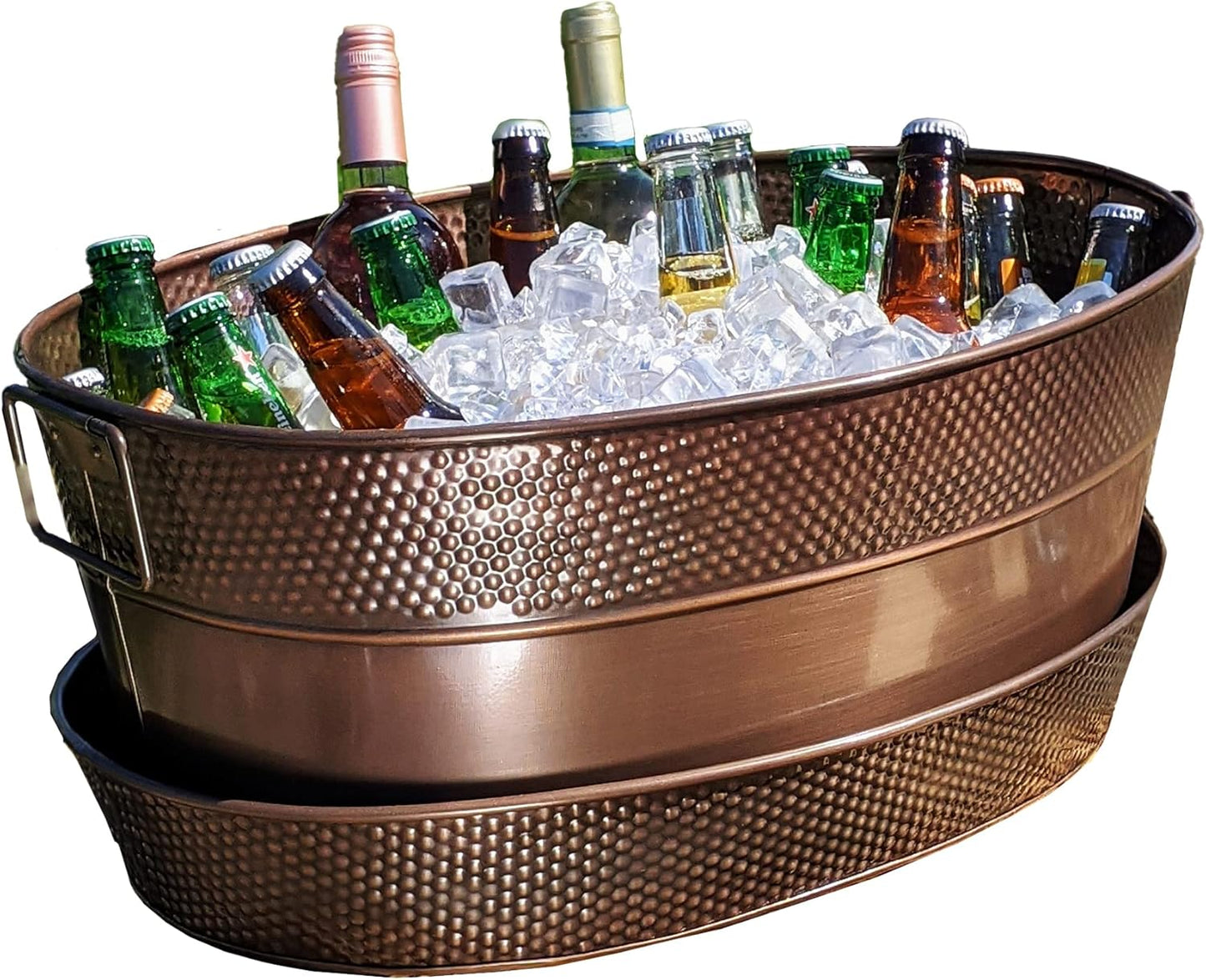 Aspen Copper Galvanized Beverage Tub for Parties and Events