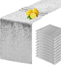Sequin Table Runners 72 in Silver - Pack of 10 Sparkle Runners