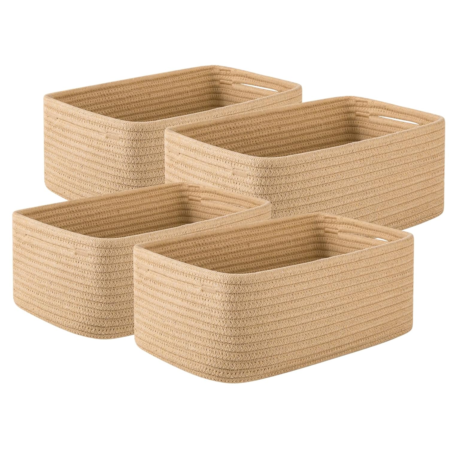 4 Pack Small Storage Shelf Baskets for Organizing and Decor