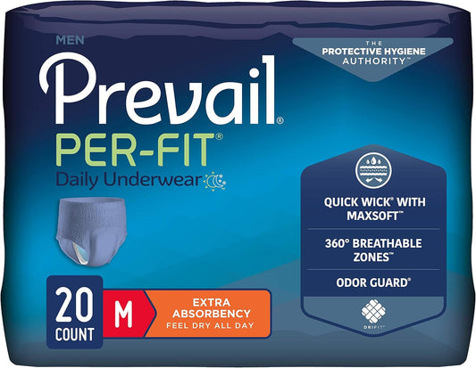 Prevail Per-Fit Men's Daily Underwear - Extra Absorbency - 20 Count