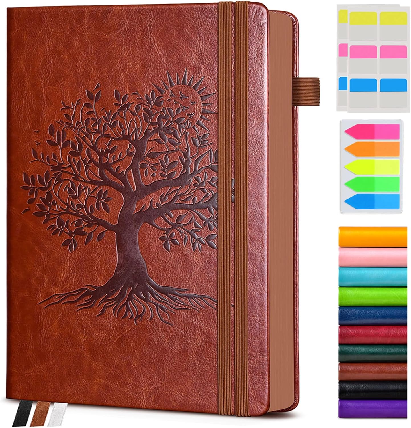 Premium A5 Leather Journal - 300 Page Lined Notebook, Numbered, Versatile Use | PAIBAS