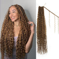 Boho Faux Locs Crochet Hair 30 in Goddess Locs with Curly Ends