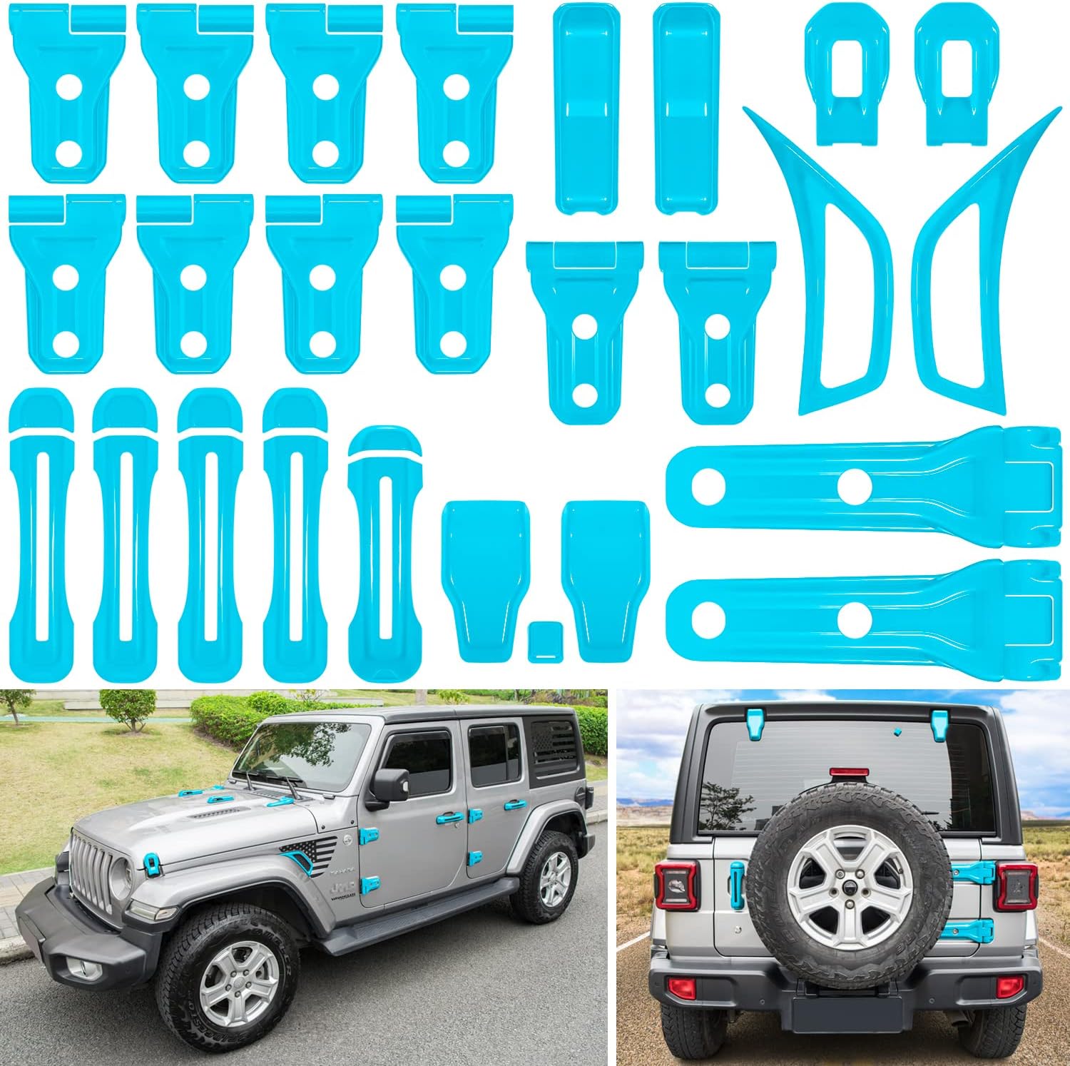 26PCS Full Set Exterior Decoration Trim Kit for Jeep Wrangler JL