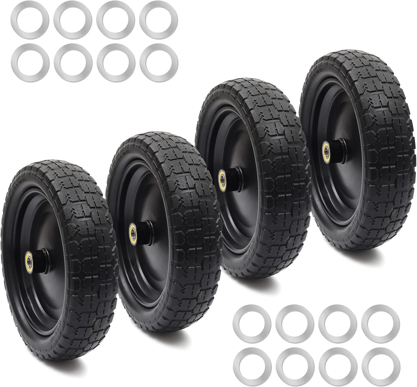13 Flat Free Tire and Wheel Set for Garden Carts and Hand Trucks