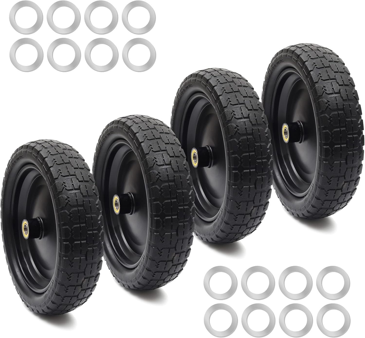 13 Flat Free Tire and Wheel Set for Garden Carts and Hand Trucks
