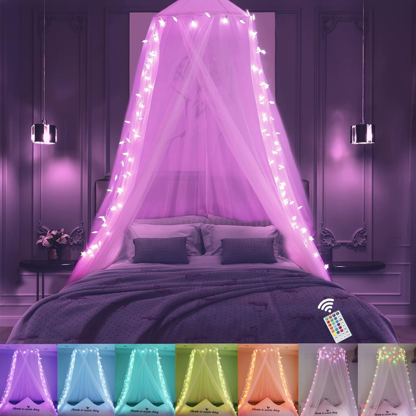 Princess Canopy with 100 LED Star Lights