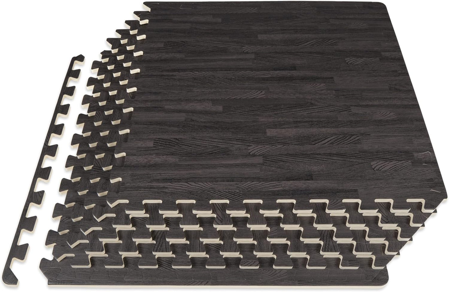 ProsourceFit Wood Grain Puzzle Mat for Indoor Workout Flooring