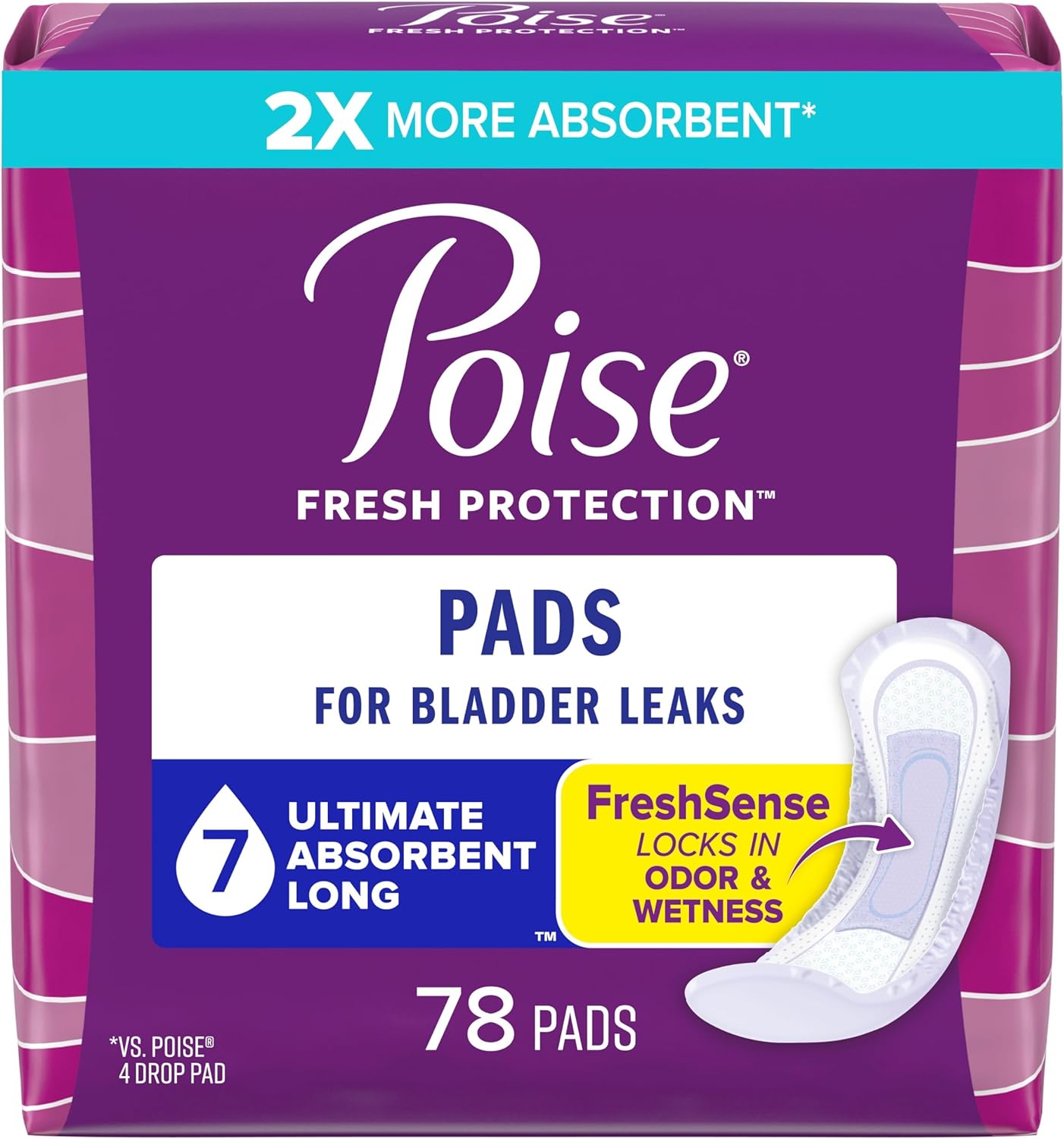Poise Incontinence Pads: 7 Drop Ultra Absorbency