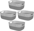 Simplify 4 Pack 2 Tone Sailor Knot Plastic Storage Tote - Stylish Home