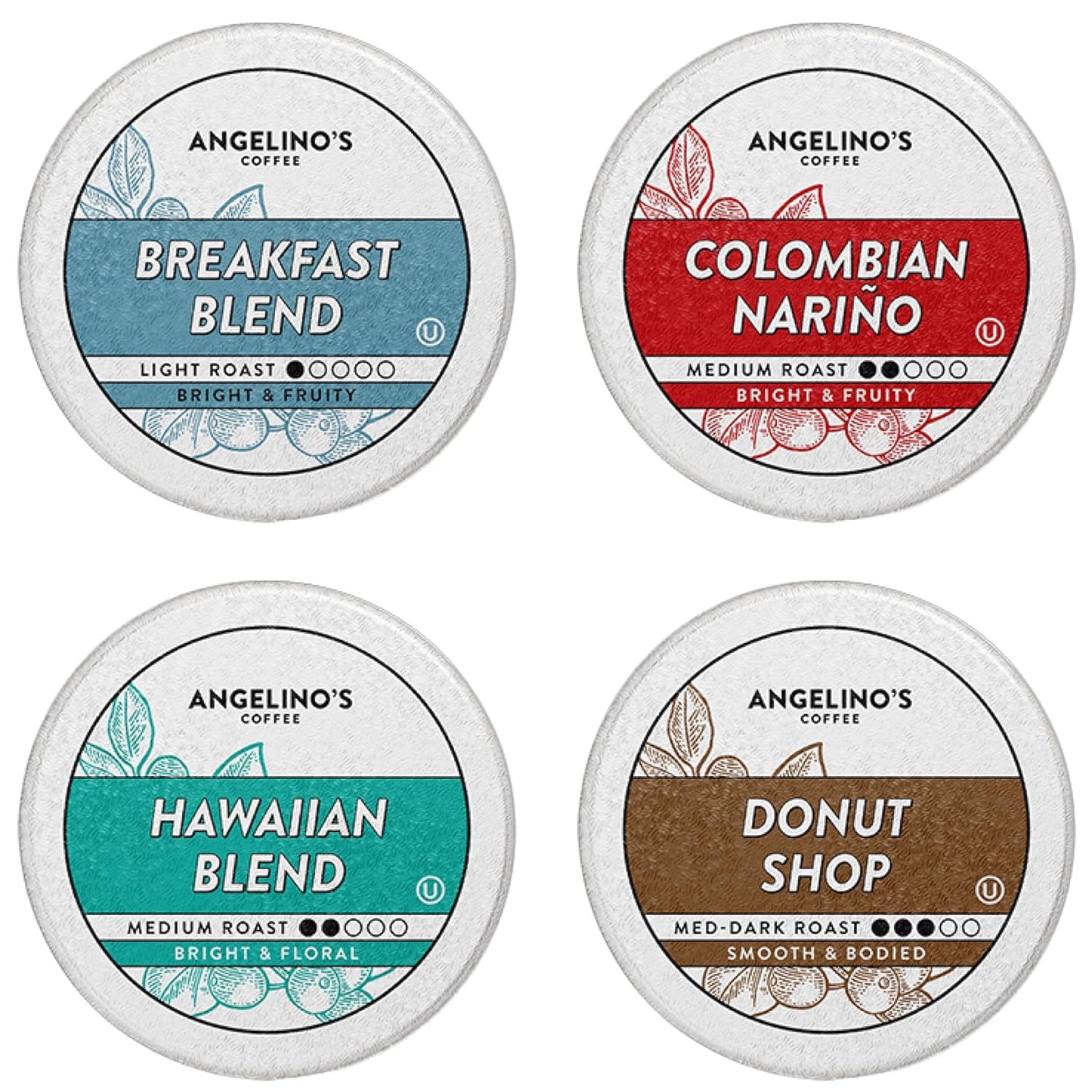 Angelino's Medium Roast Coffee Pods Variety Pack for K-Cup Brewers