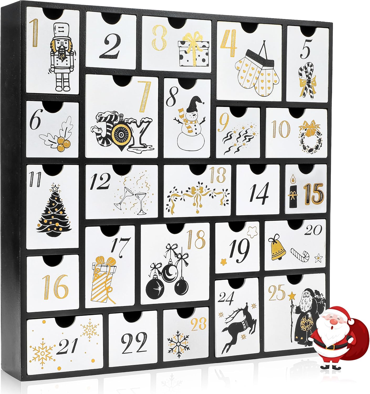 SUNGIFT Wooden Advent Calendar - Reusable Holiday Tradition