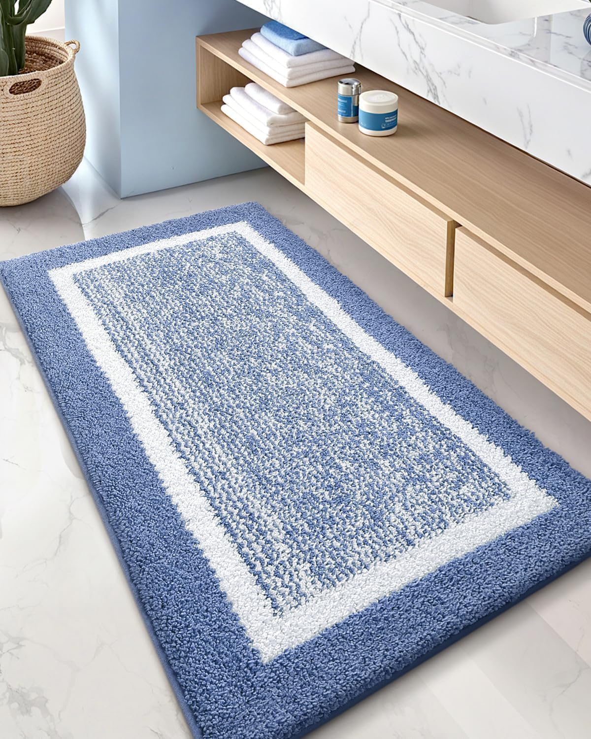 Color&Geometry Simple Stylish Non Slip Bathroom Runner Rug