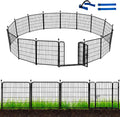 Garden Fence with Gate 36 in H 31 ft L - Decorative Metal Pet Barrier