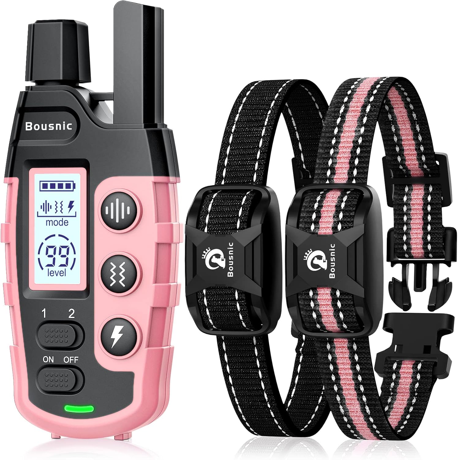 Bousnic Dog Shock Collar for 2 Dogs - Waterproof Training Device