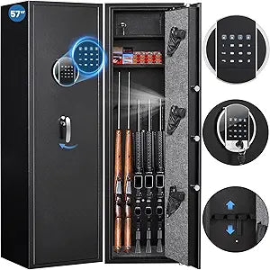 Silkight Rifle Gun Safe with Digital Password and Fingerprint Access