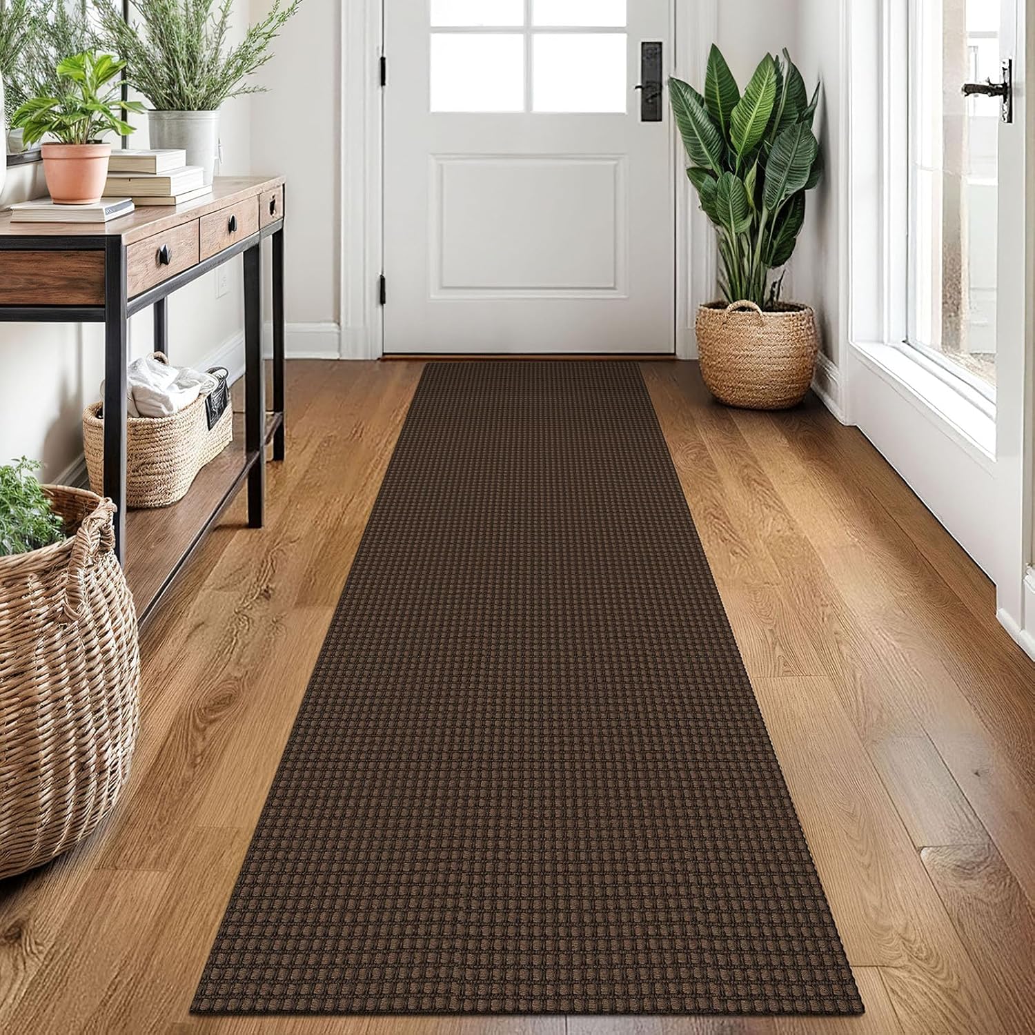 EARTHALL Woven Runner Rug 2x7 Ft for Hallways and Kitchens