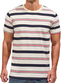 Men's Crewneck Striped T-Shirt in Cotton Blend - Tailored Fit