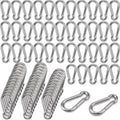 100Pcs 2.4ft Carabiner Clip Spring Snap Hook M6 - Heavy Duty Pack