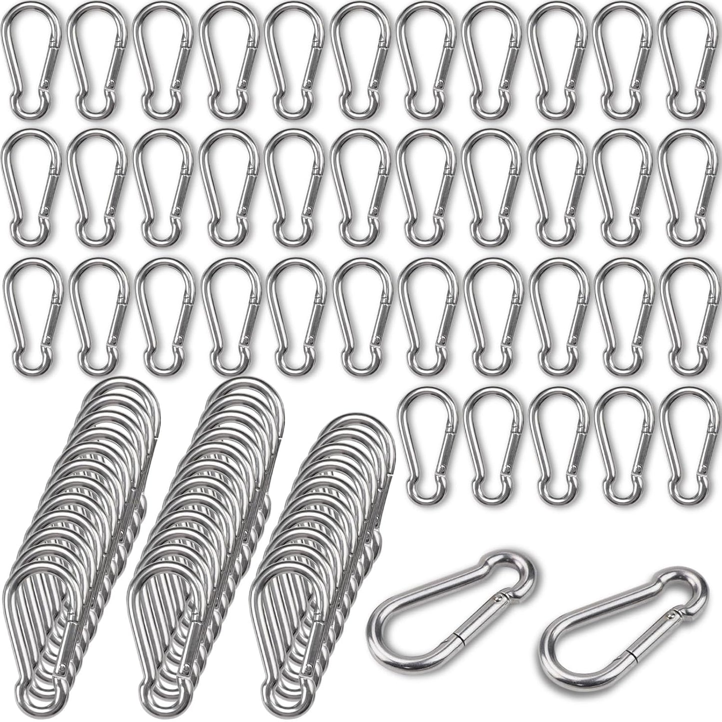 100Pcs 2.4 Inch Heavy Duty Carabiner Clip for Outdoor Use