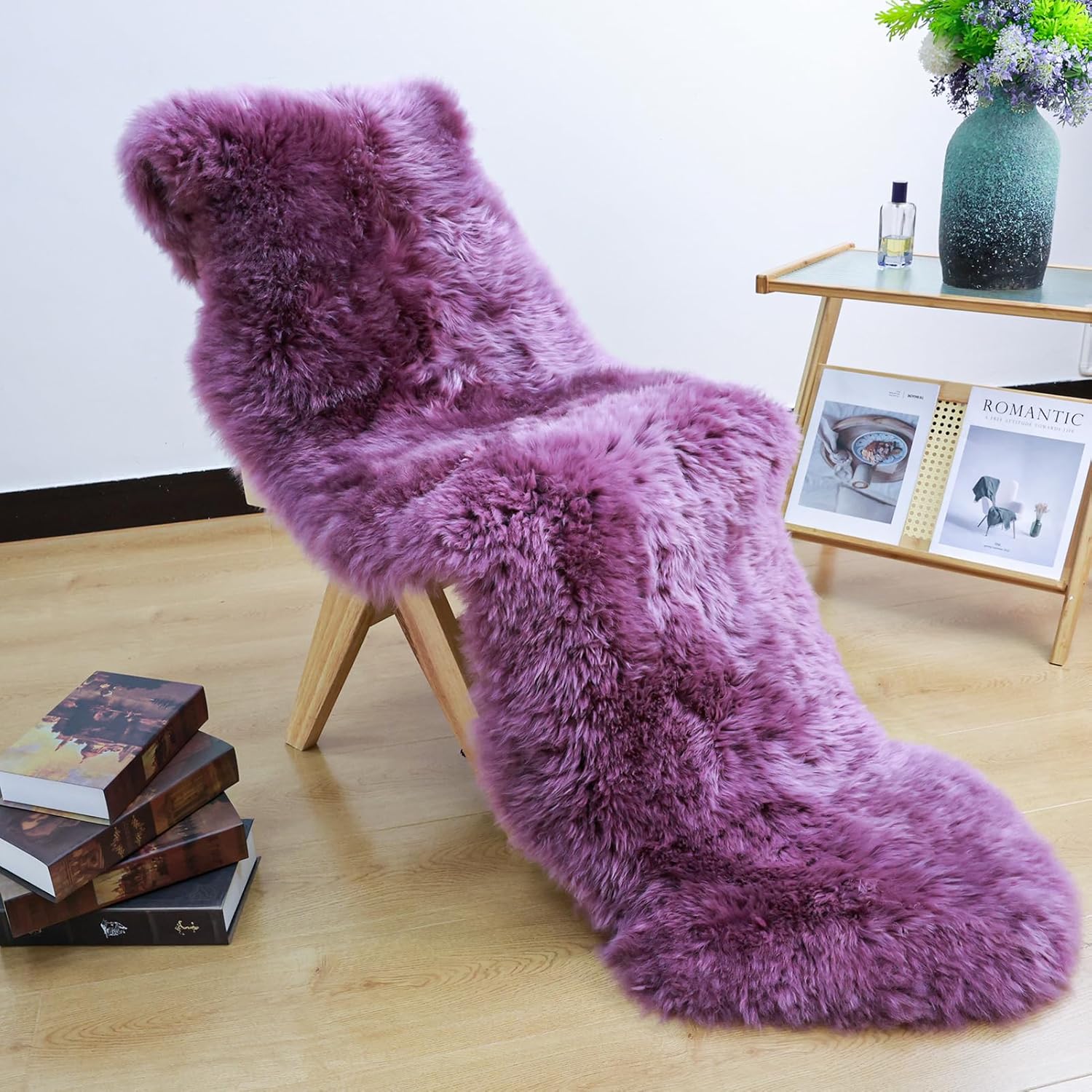 Genuine Sheepskin Rug for Bedroom Living Room Soft Area Cushion