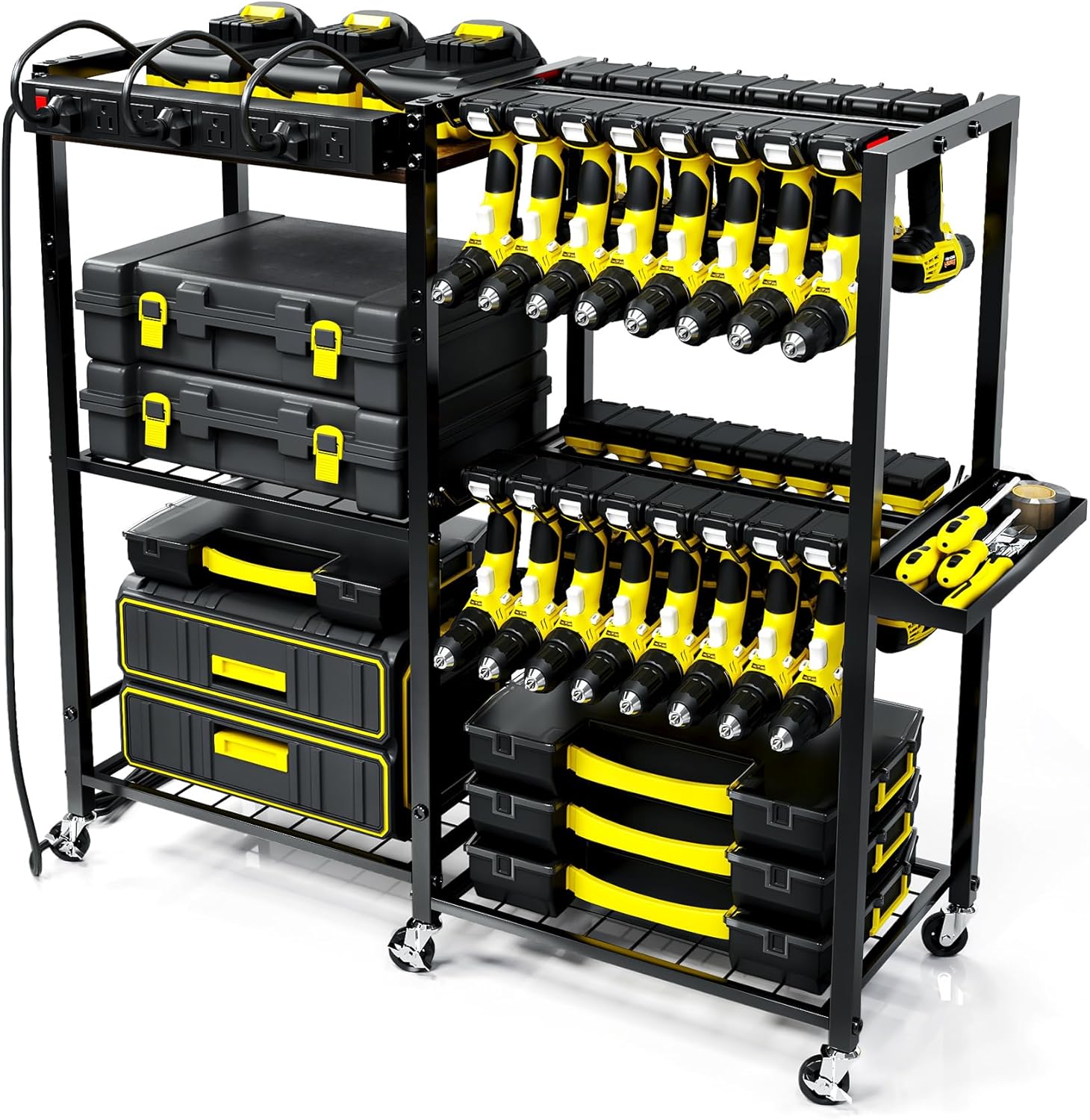 Portable Power Tool Organizer with Charging Strip