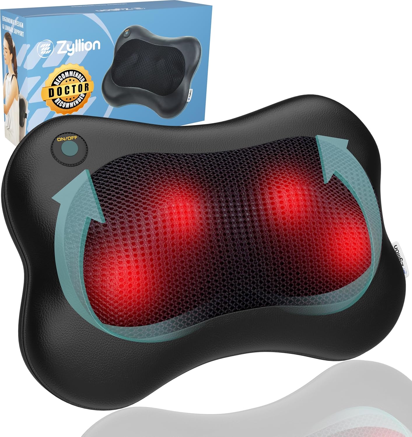 Zyllion 3D Shiatsu Massager - Deep Tissue Relief