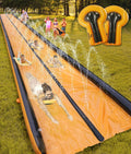 Slip and Water Slide for Kids and Adults - Extra Long Dual Lanes
