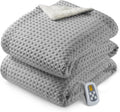CAROMIO Heated Blanket Full Size - Fast Heating Waffle Throw