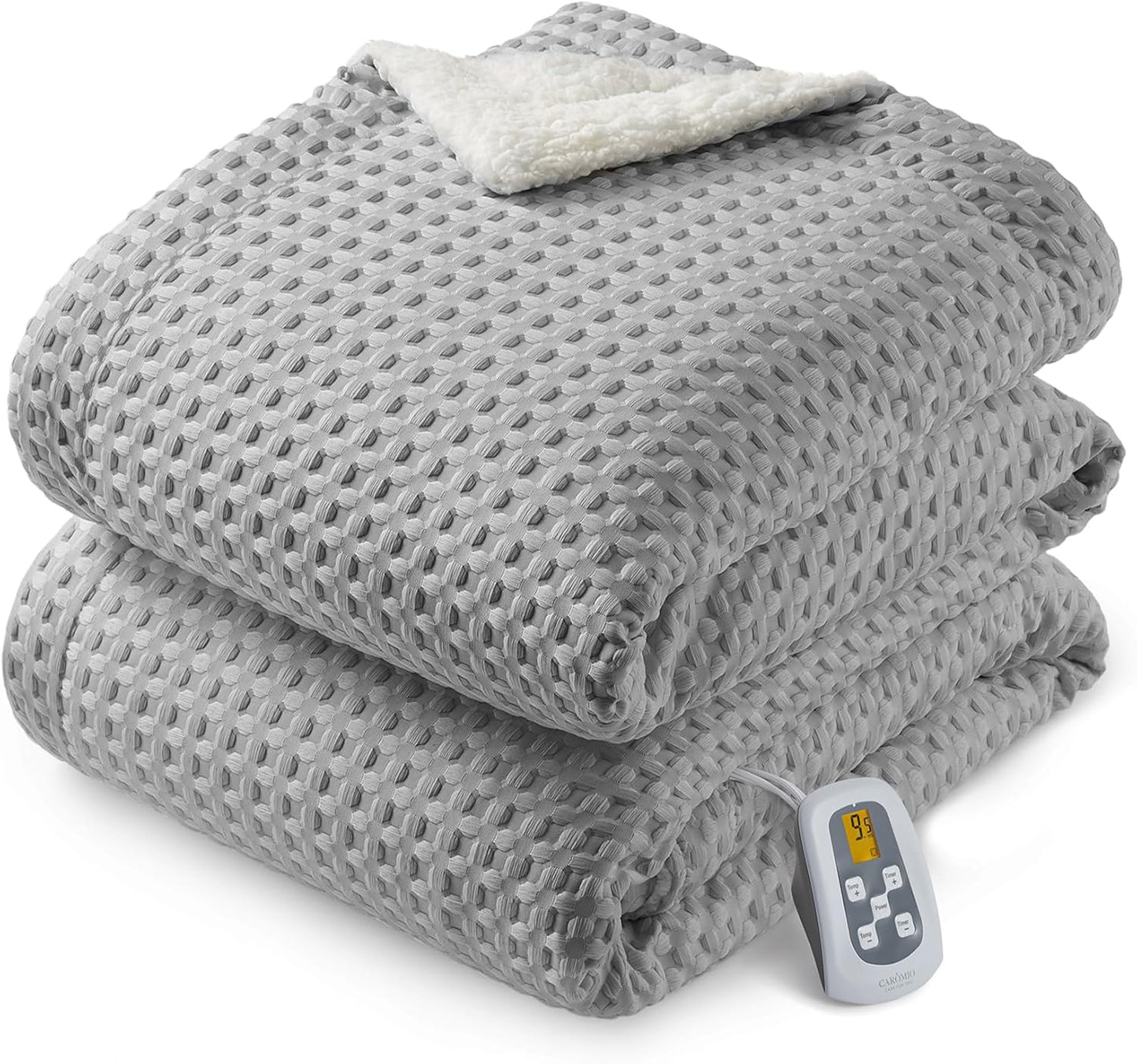 Waffle Weave Heated Blanket Full Size with Fast Heating System