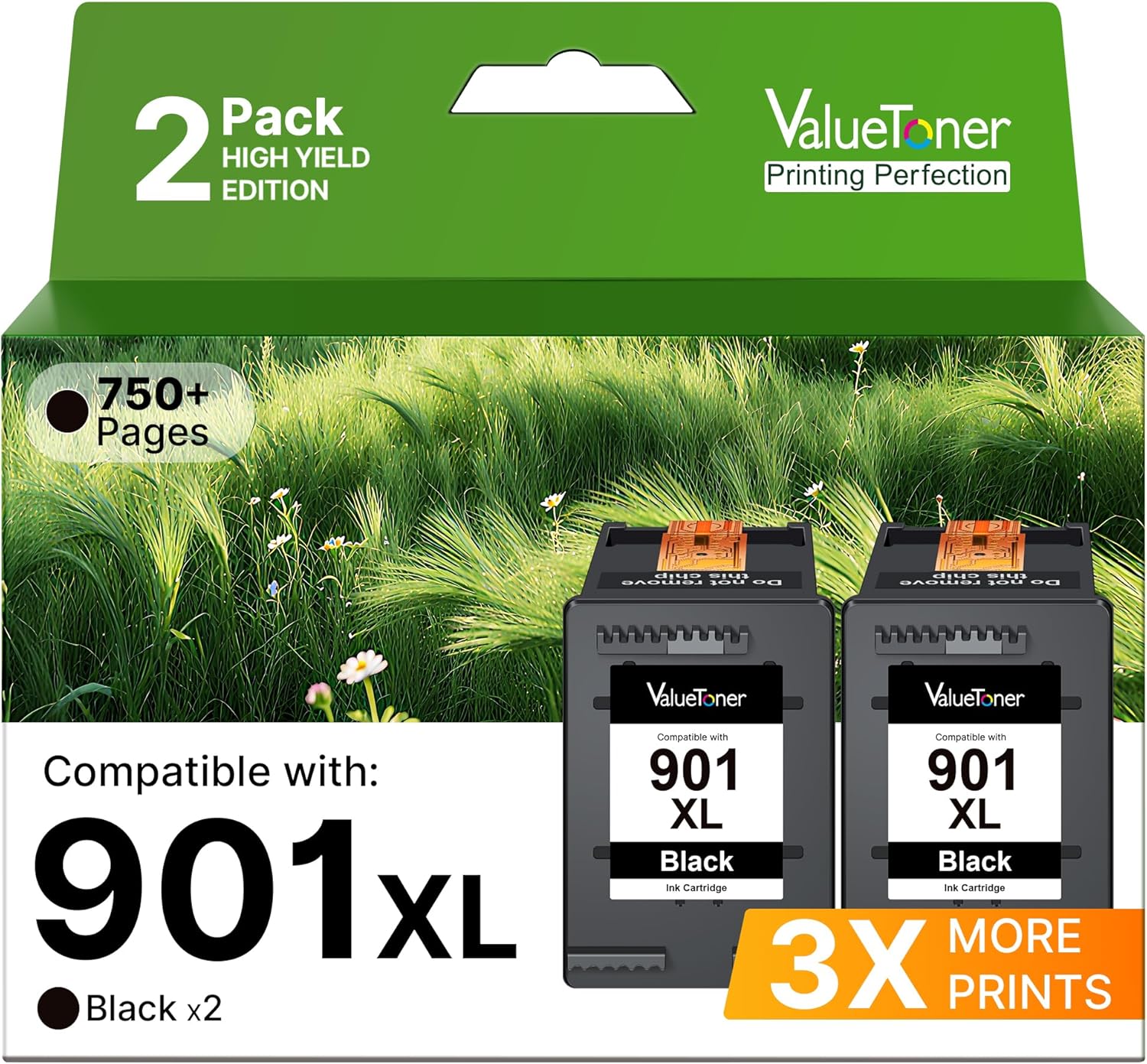 Valuetoner Remanufactured Ink Cartridge for HP 901XL Black Ink