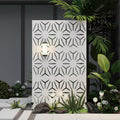 Outdoor Privacy Screen 72in H x 44in W White - Geometric Metal Divider