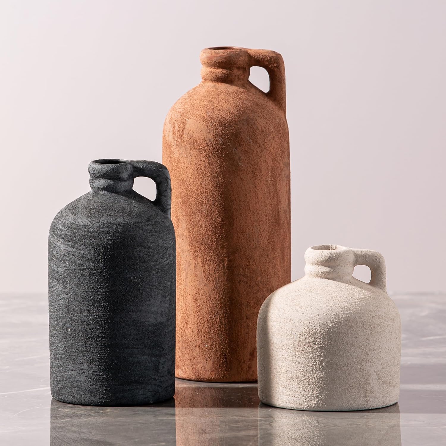Ceramic Vase Set of 3 for Home Table Decor and Centerpiece
