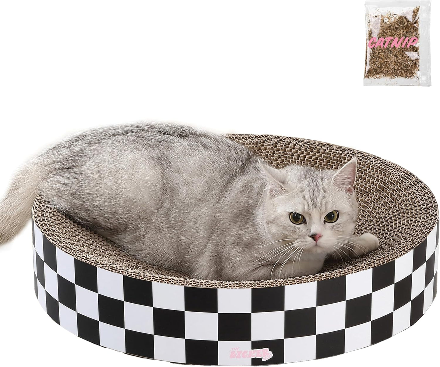 CSR1010F Modern Cardboard Round Bowl Cat Scratcher with Catnip