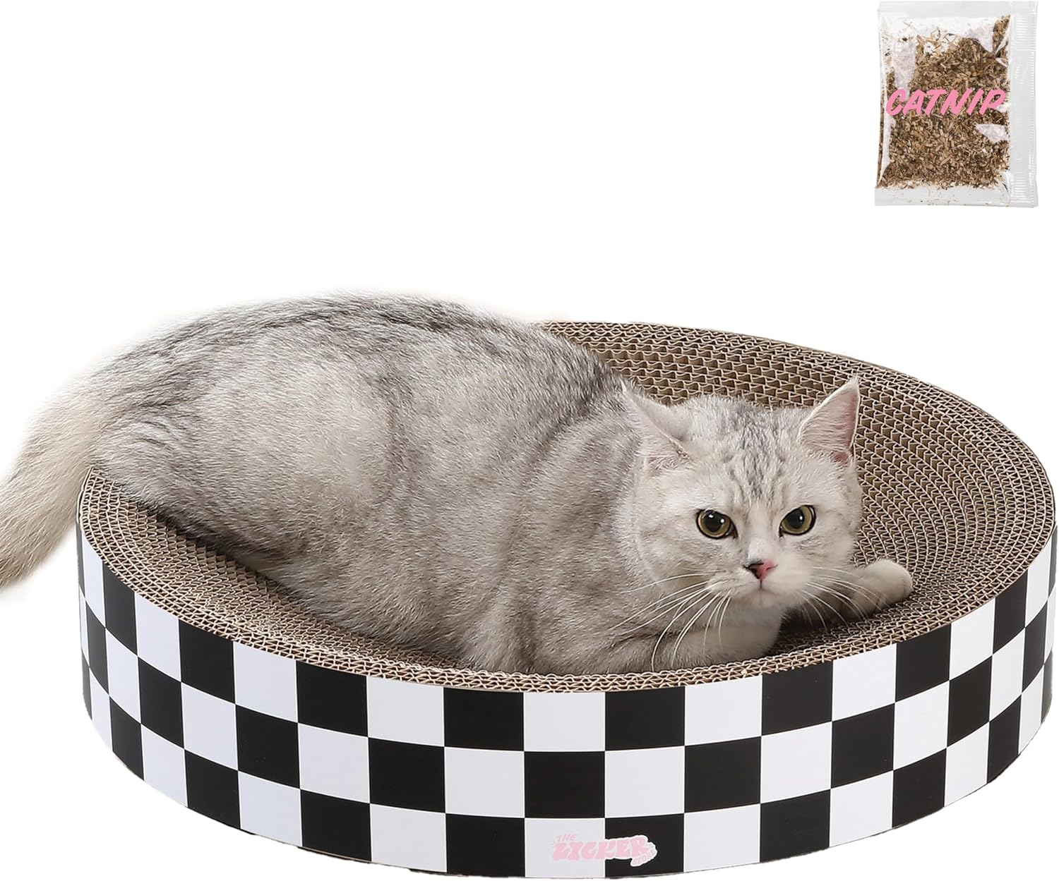 CSR1010F Modern Cardboard Round Bowl Cat Scratcher with Catnip