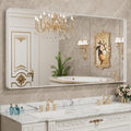 72x36 in White Metal Framed Bathroom Mirror - Large Rounded Rectangle