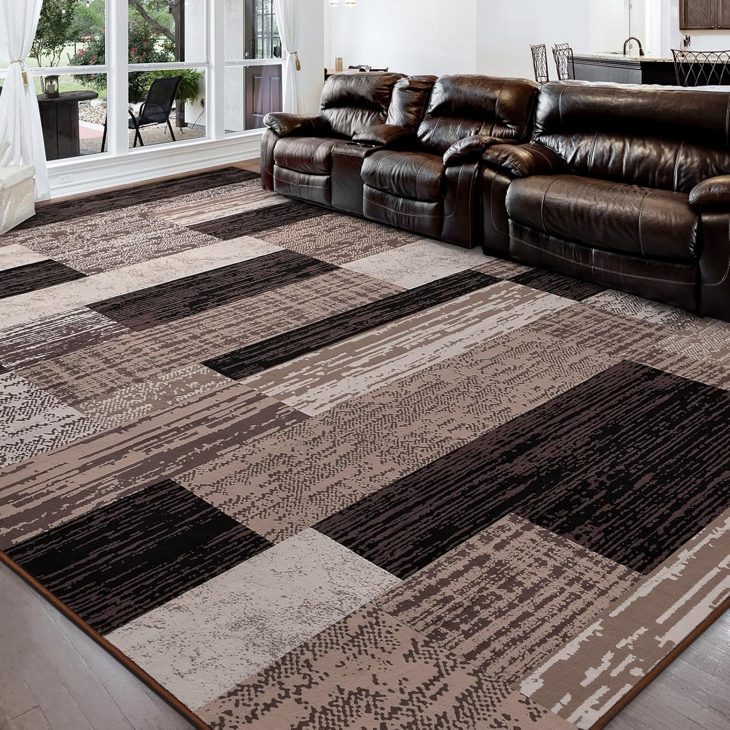 Modern Geometric 4x6 Chocolate Rug by FlyDOIT