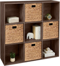 9-Cube Storage Organizer Bookcase - Customizable 13.5in Shelves